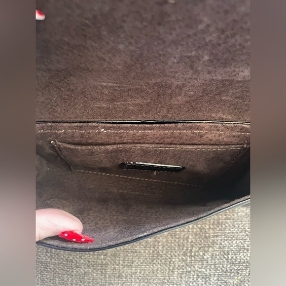 Hand Tooled Artisan Made Black and Tan Leather Crossbody or Clutch NWOT - Picture 6 of 10